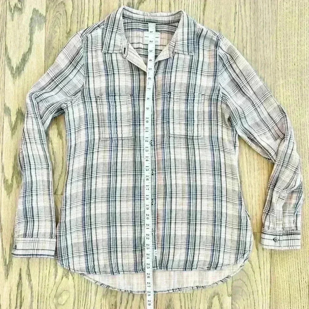 Melrose and Market Women’s Long Sleeve Plaid Pink Shirt Size Small - Picture 8 of 11